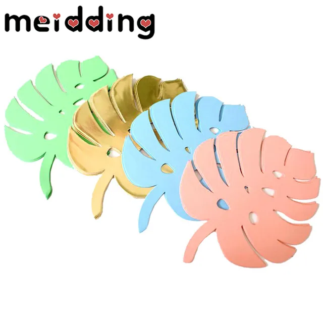MEIODDING 6pcs Paper Turtle Leaf/Palm Leaves DIY Backdrop Decor Kids Birthday Party Wedding Party Home Room Decor Supplies