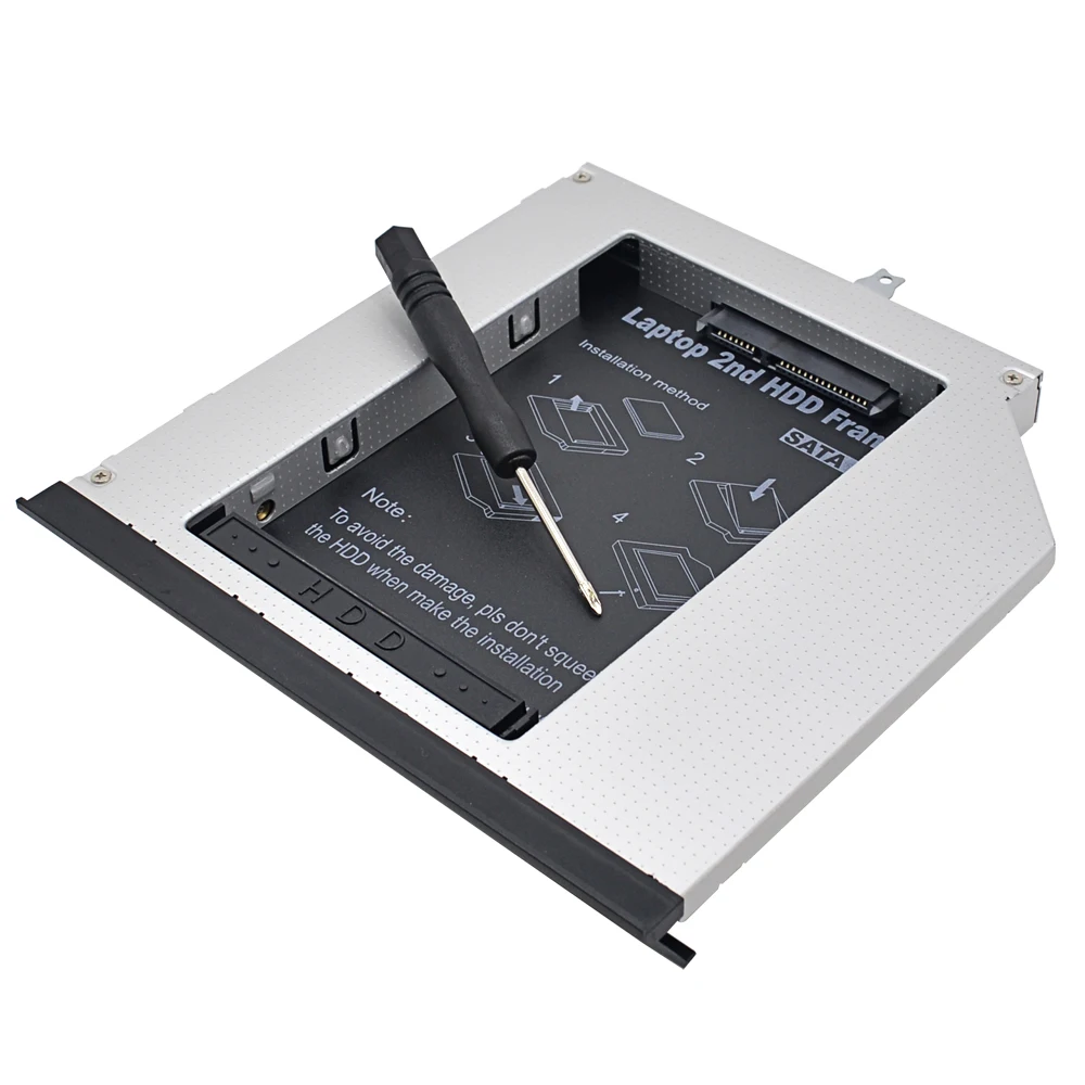 

TISHRIC For Lenovo ThinkPad L430 L420 L412 optibay Aluminum 2nd HDD Caddy 12.7mm SATA 3.0 2.5"SSD DVD CD-ROM Case Adapter