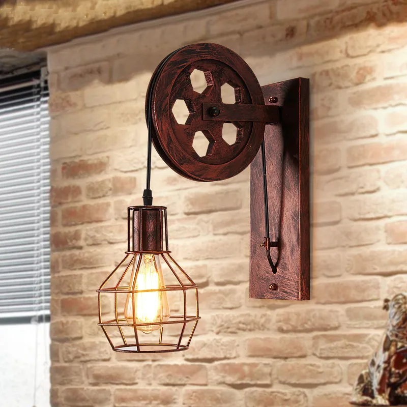 New Classical Industrial Retro Iron Creative Personality Pulley Wall