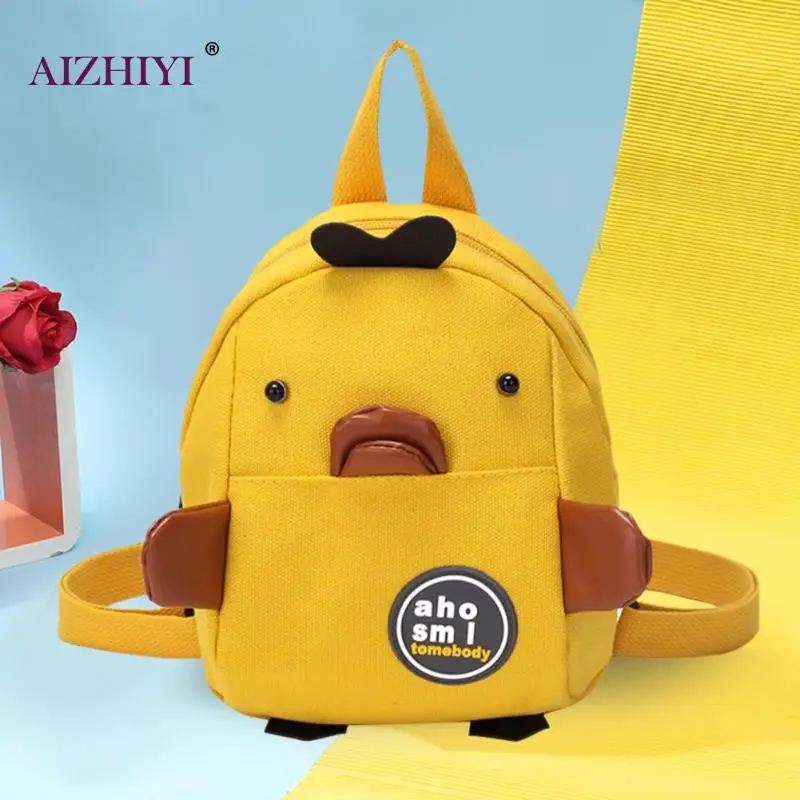 

Girls Casual Cute Small Cartoon Duck Shaped Travel Backpacks Women Kids School Shoulder Bags Canvas Knapsack