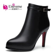 Вселенная зима Для женщин сапоги на очень высоком каблуке обувь на каблуке Для женщин; выразительные босоножки с ремешком на щиколотке; C228