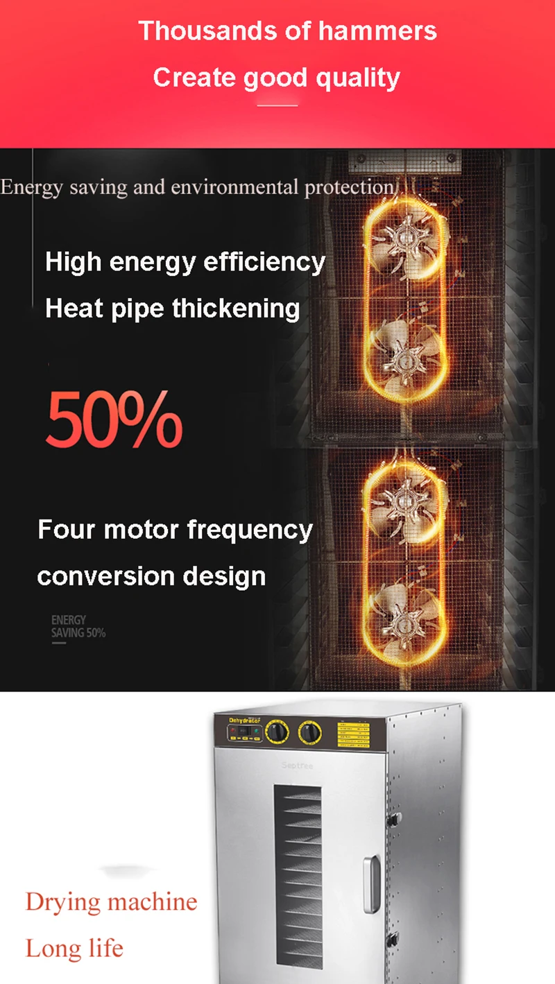 32 слоя высокой емкости промышленная сушилка для фруктов маслостойкая Водонепроницаемая 3000 Вт