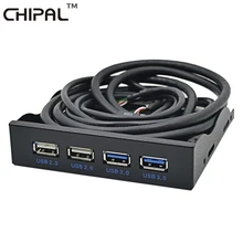 CHIPAL 4 порта USB 3,0 USB 2,0 Передняя панель USB3.0 концентратор разветвитель внутренний комбинированный кронштейн адаптер для рабочего стола 3,5 дюймов флоппи-отсек