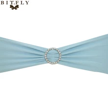 10 шт. лайкра стул повязка с бантиком пояс стрейч эластичный спандекс со стразами круглое кольцо для свадебного банкета, вечеринки украшение события