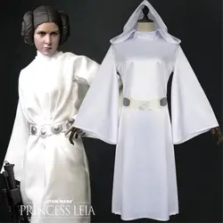2019 Звездные войны эпизоды IV-VI костюмы Alderaan принцесса Лея органа соло косплэй Leia Organa соло белое платье костюм на Хэллоуин