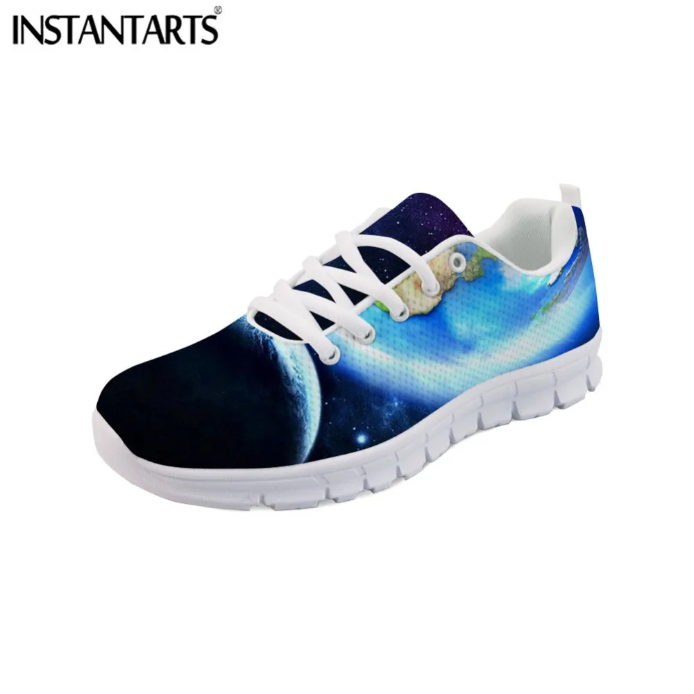 

INSTANTARTS 2018 Autumn Pretty Earth Prints Men Flats Sneakers Shoes LightWeight Air Mesh Casual Fashion Teen Boys Shoes Zapatos