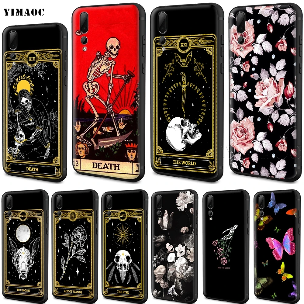 

YIMAOC Death Tarot Silicone Case for Huawei Mate 10 P8 P9 P10 P20 Lite Pro P Y7 Y9 Smart Mini 2017 2018