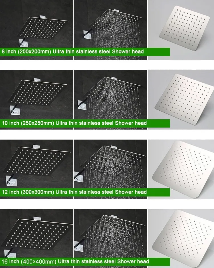 BAKALA Ванная комната из нержавеющей стали дождь Душевая Головка квадратная насадка для душа Ультра-тонкий дождь Душ без руки
