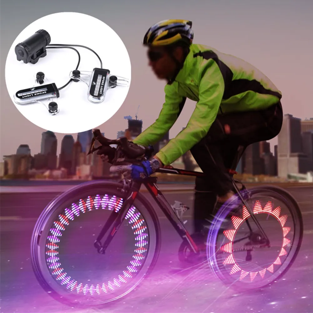 2x14 светодиодный индукционный велосипед сигнала колесный бандаж велосипед свет велосипед, аксессуары для велосипедов света Фонари Luz Trasera Bicicleta