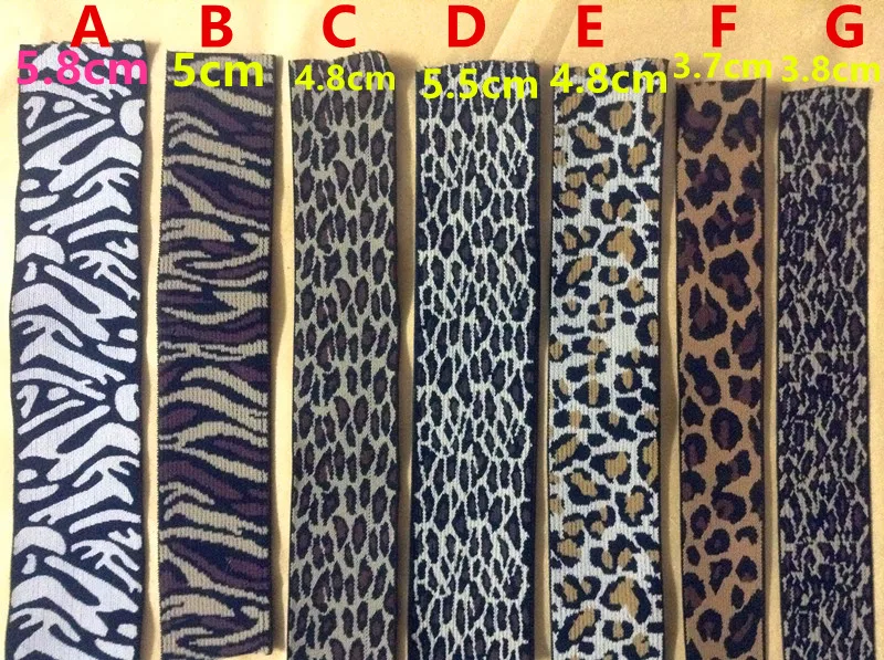 

3.7CM-5.8CM leopard skin image woven rubber string elastic ribbon, zebra elastic band, elastic webbing, YY0721C