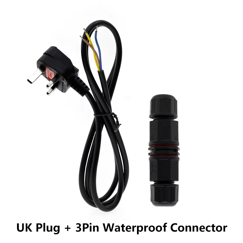 EU/US/UK AU разъем Мощность провода с 3 Pin Водонепроницаемый разъем 1,5 токовые клещи AC DC черный Питание кабель-удлинитель для электрических шнуров