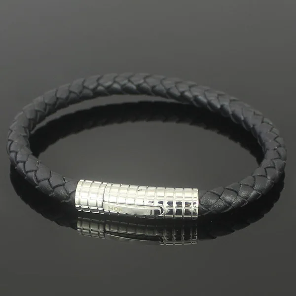 

Jewelry wholesale magnetic clasp woven leather bracelet genuine luxury mens leather bracelet