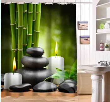 

Hot selling Custom beautiful Bath Curtain Zen stone beautiful Shower Curtain For Bathroom Free Shipping SQ0624-N347