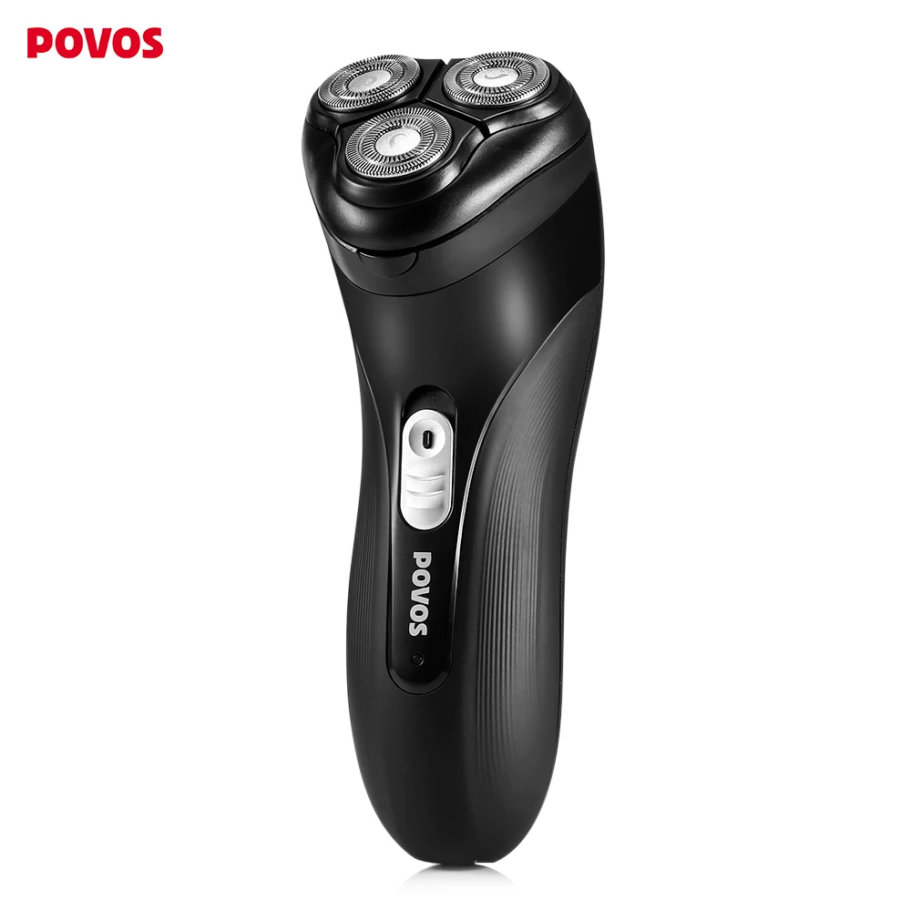 

POVOS Rechargeable Electric Shaver Razor cordless 3D Floating Triple Blades Shaving Machine Safe Face Care Beard Trimmer For Men