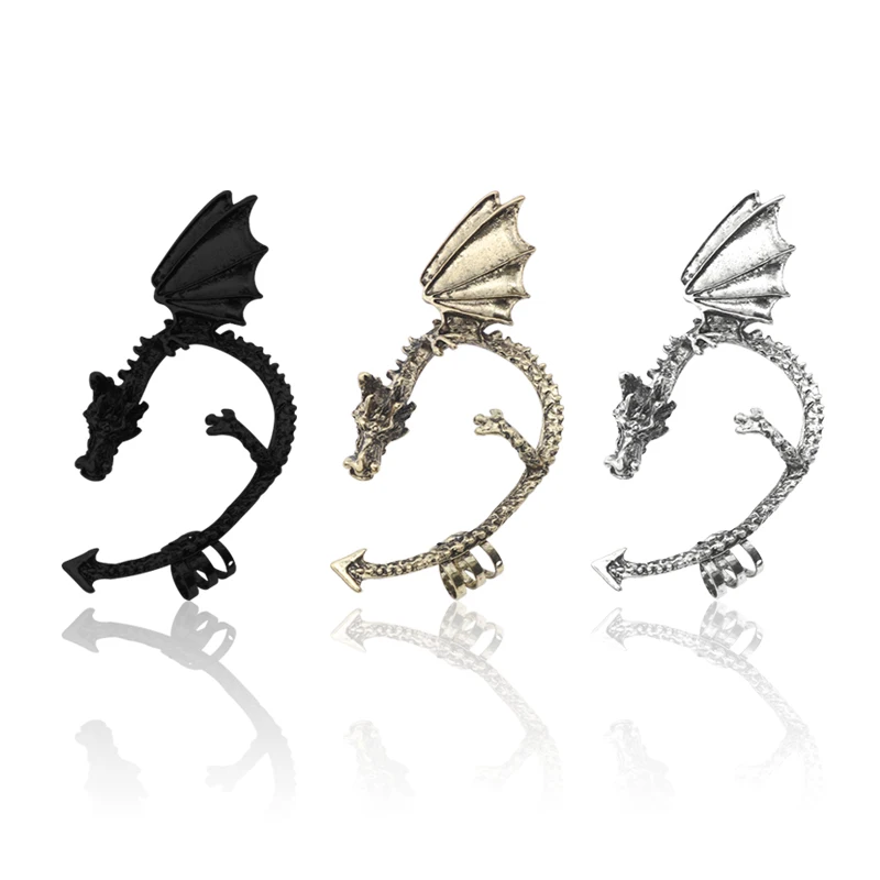 

1Pcs Vintage Punk Dragon Ear Cuff Earrings Personality Gothic Chinese Dragon Earrings For Women Non Pierced Ear Clip Jewelry