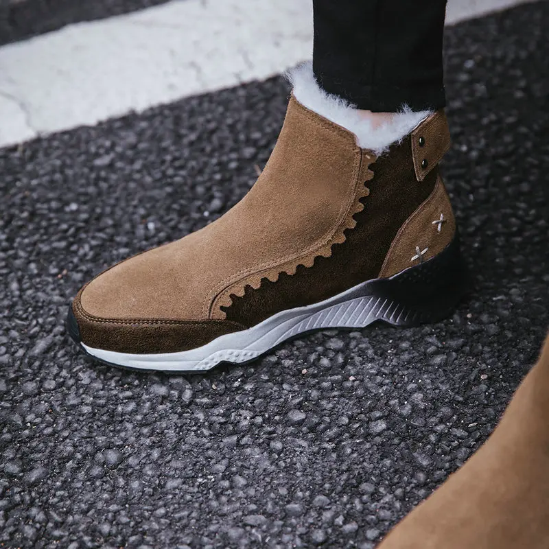 42 Dames marron Cheville Peluche Casual Chaud Neige Vache Noir Femme Nouvelle En Taille 2018 40 Chaussures Cuir Filles Hiver Bottes 41 pg6vUx