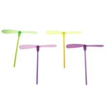 Led Flash пластик бамбук пропеллер Дети Открытый Ручной Push Подарки Игрушка