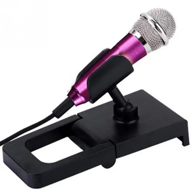 

4color Portable 3.5mm Stereo Studio Mic KTV Karaoke Mini Microphone For Cell Phone Laptop PC Desktop 5.5cm*1.8cm Small Size Mic