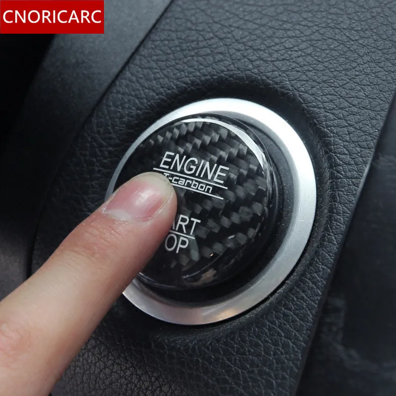 

CNORICARC Carbon fiber Car Control Engine Start Stop Button Decorative Cover Trim For Mercedes Benz GLA CLA 200 220 2014-2016