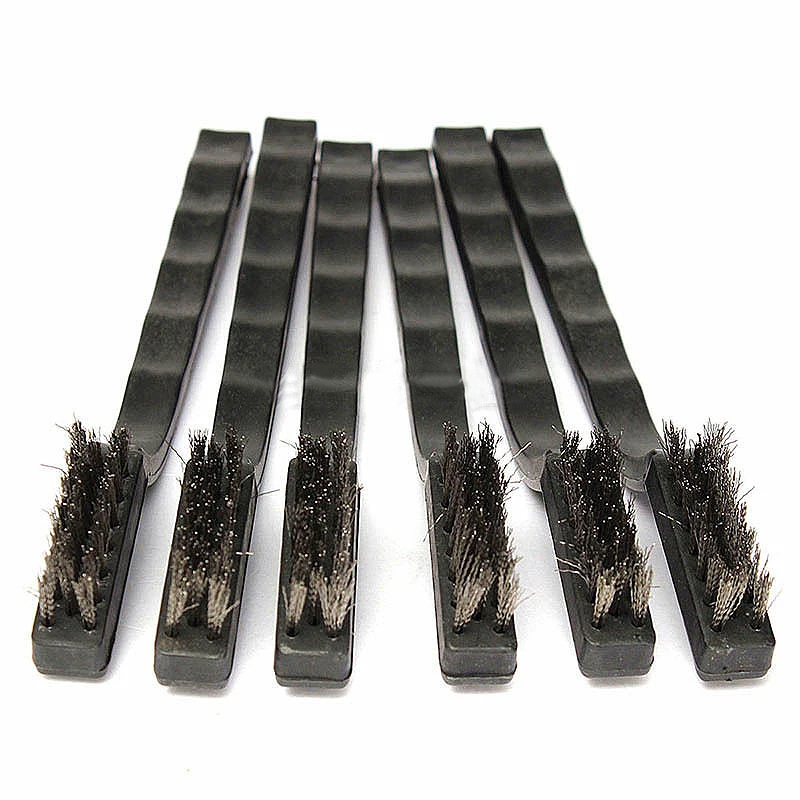 3Pcs 18cm Quality Stainless Steel Wire Brush Tooth Brushes Multi Rust Scrub Remove Brass Nylon Bristle Household Cleaning Tool