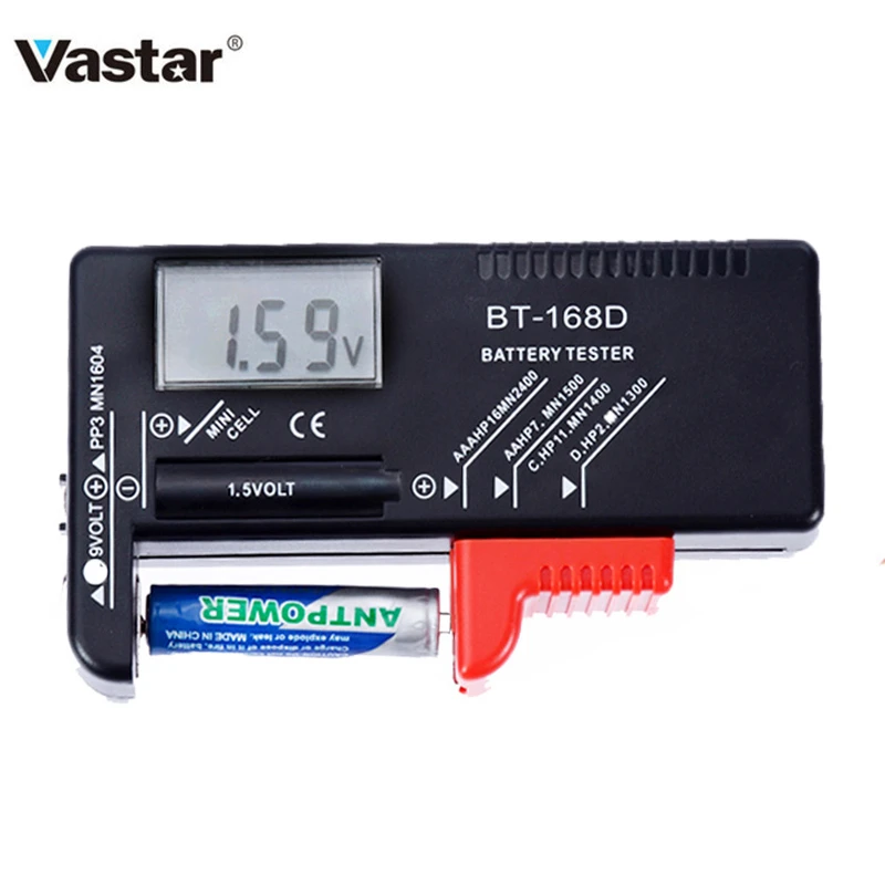 

Vastar Smart Digital Battery Tester Electronic Battery Power Measure Checker for 9V 1.5V AA AAA Cell CD battery capacity tester