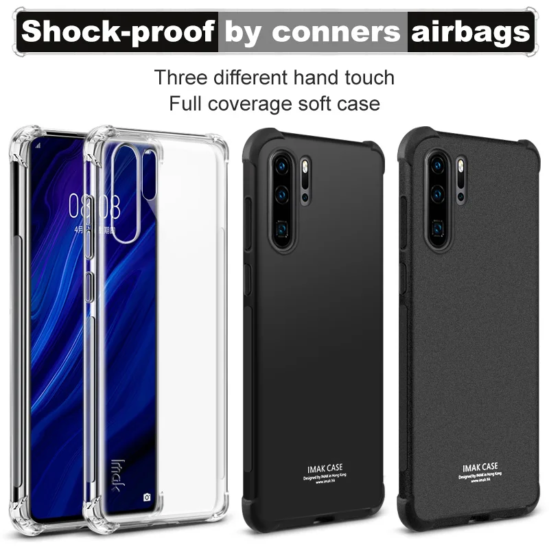 

Imak Full Coverage Shockproof Airbag Soft Case TPU Cover for Huawei P30 Pro Case Matte/Metal Cover