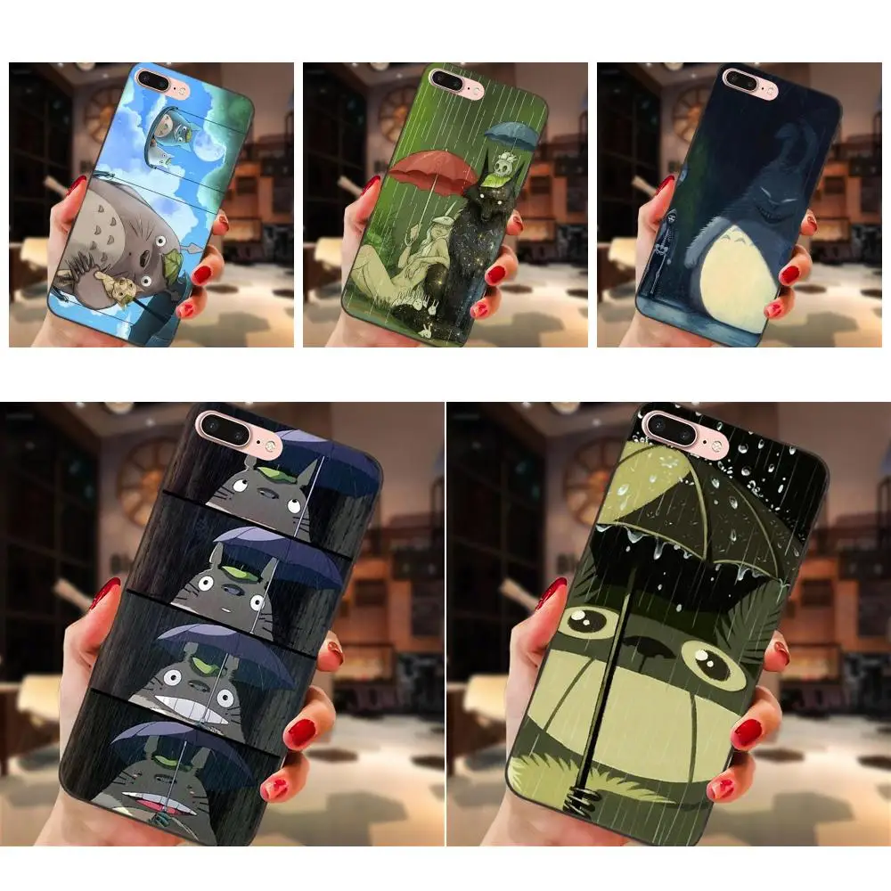 

For Xiaomi Redmi Note 2 3 4 4A 4X 5 5A 6 6A Plus Pro S2 Y2 Luxury Vertical Phone Case My Neighbor Totoro In The Rain