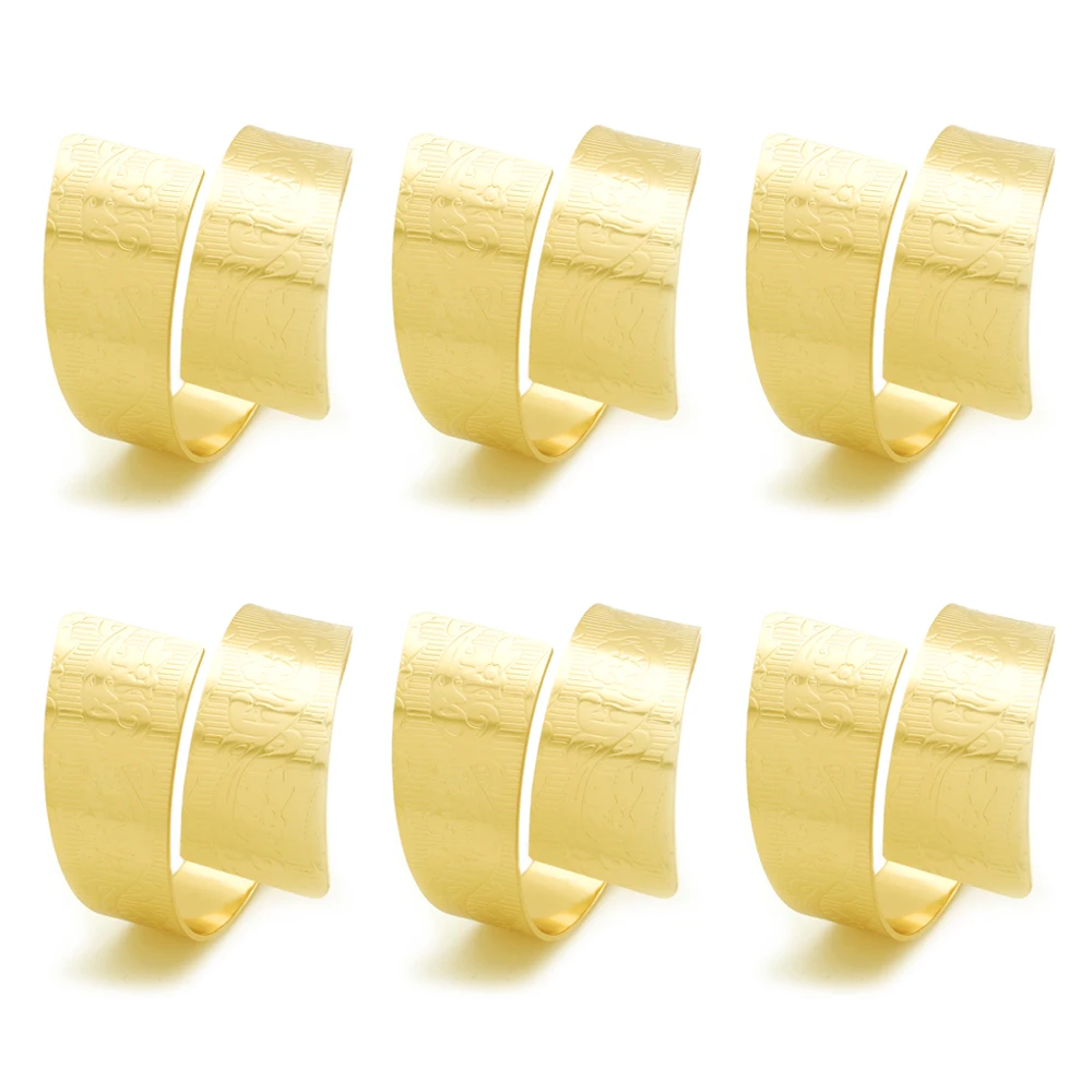 TAI Топ кольцо для салфеток для свадебной вечеринки Праздничный отель, 6 шт. неправильная печатная фигура держатель для салфеток пряжки золотые кольца для салфеток