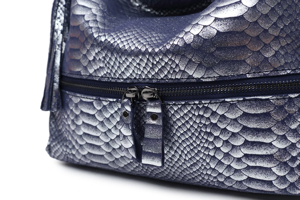 Arliwwi брендовые высококачественные Серебристые сумки-почтальонки из натуральной кожи с тиснением под змею для женщин, модные блестящие замшевые сумки из коровьей кожи