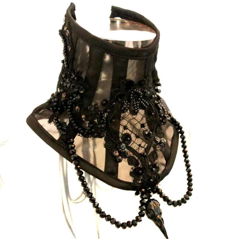 Steel Boned Gothic Vampire Costume Lace Neck Corsets For Sale  (1)