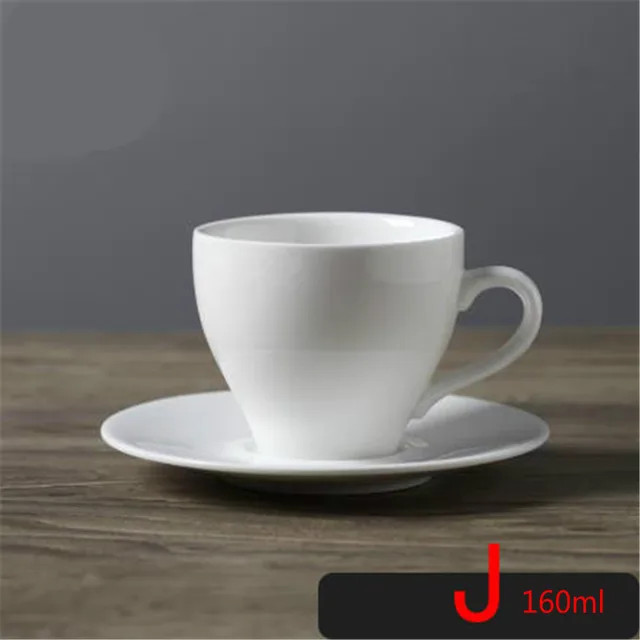 Luxurious Highend Pure white Coffee cups saucers ceramic set classic
