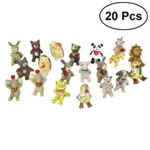 BESTOYARD 20 штук ассорти миниатюрный Животные смолы орнамент для Сказочный Сад мох микро пейзаж бонсай Декор Craft