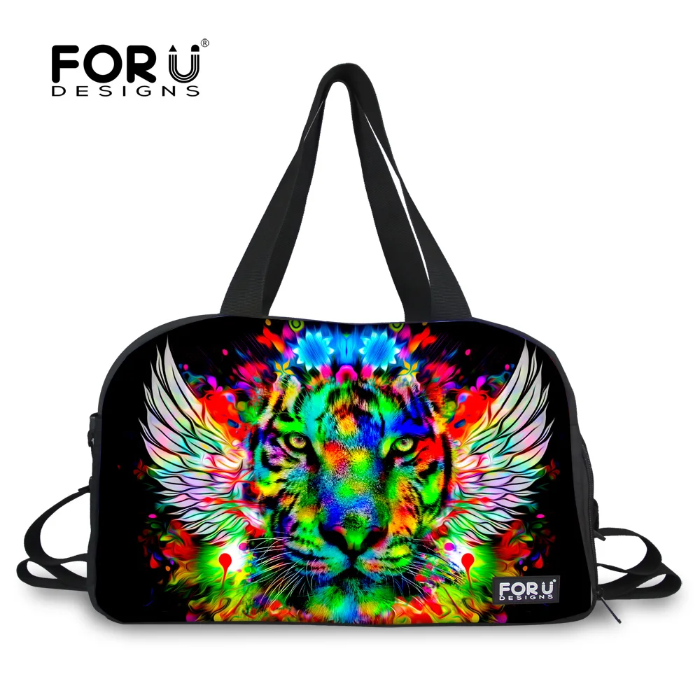 

Tiger Lion Head Men Travel Bags Large Capacity Carry on Luggage for Travel Duffle Bag 3D Animal Print Weekender Tote Bag Handbag