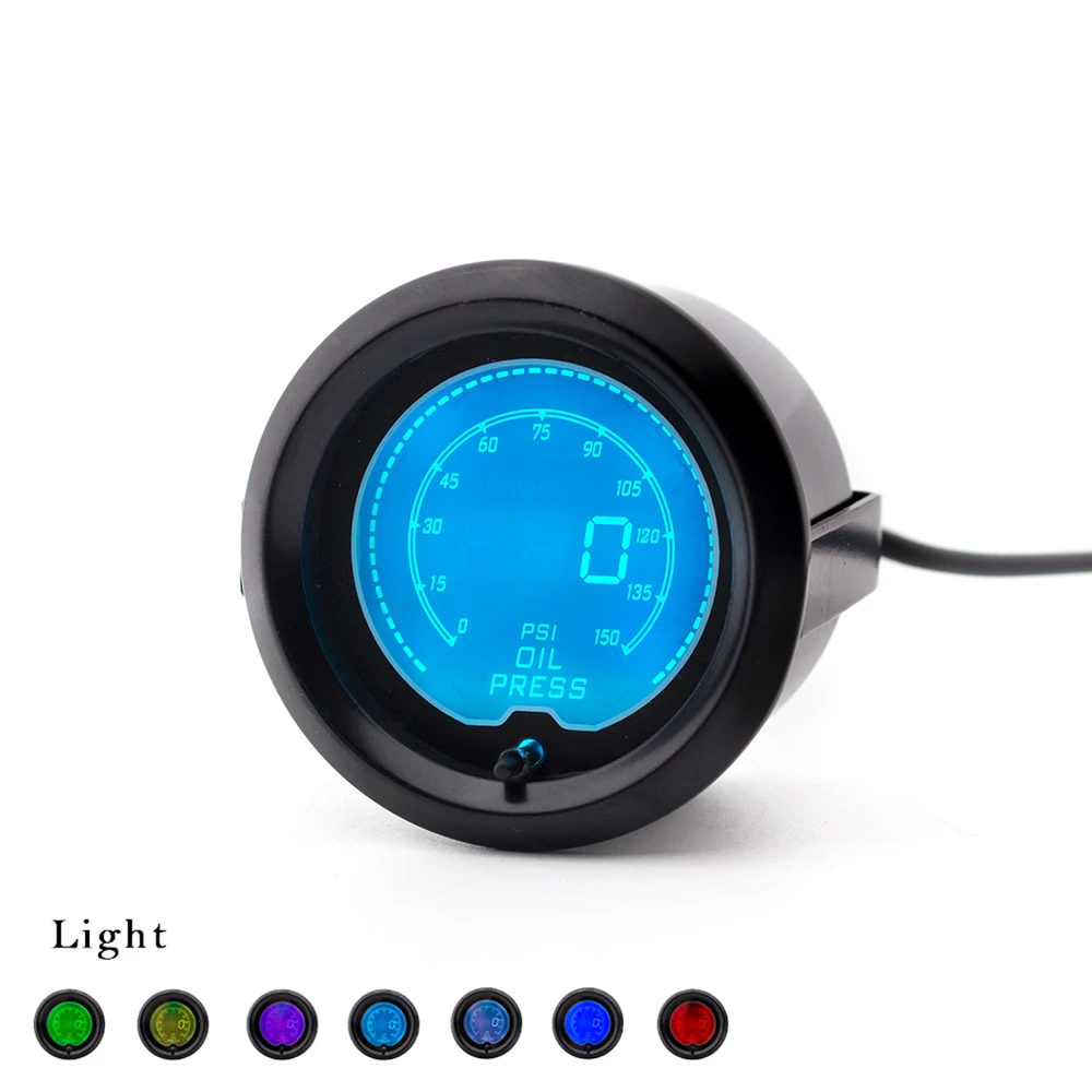 車の油圧センサー付きデジタル油圧計 2インチ 52mm 7色lcd 52mm Gauge 52mm Pressure Gaugepressure Meter Aliexpress