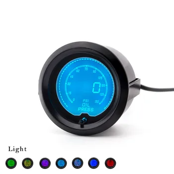 

2inch 52MM Digital Oil pressure gauge 52mm LCD 7 Color Digital Oil Pressure Meter Car Meter Oil pressure sensor