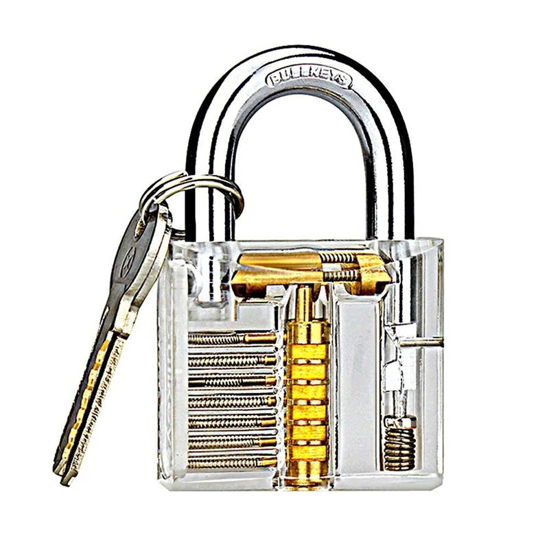 Transparent Visible Pick Cutaway Practice Padlock Lock With Broken Key Removing Hooks Lock Extractor Set Locksmith Tool 2