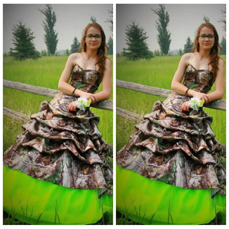 

2019 Sexy Sweetheart Camo Wedding Dresses Draped Lace Up Back Bridal Gowns Formal Long Prom Party Gowns Country