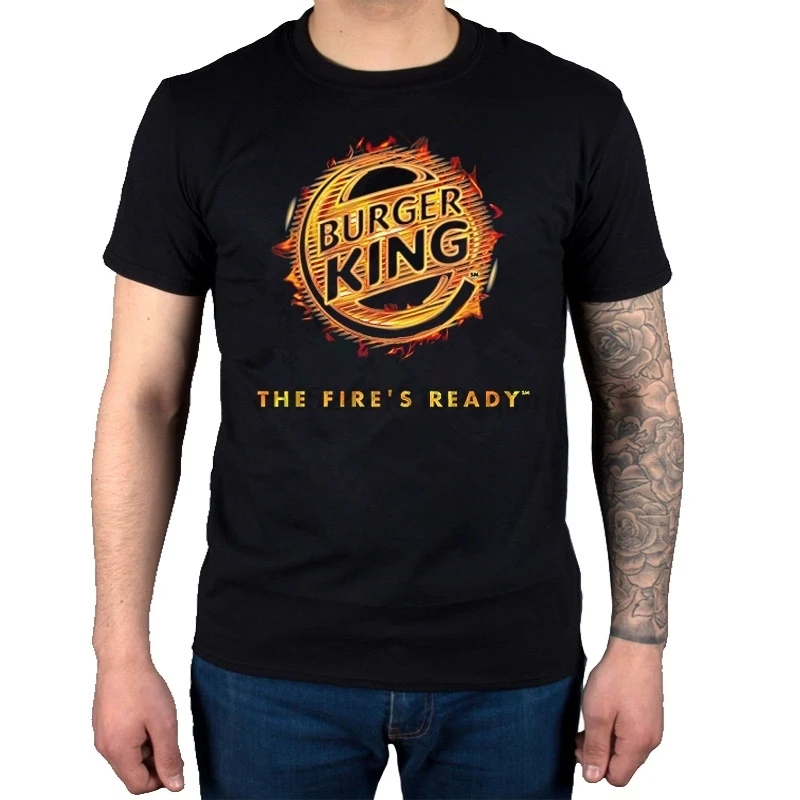 

Fashion the Fire's Ready Burger King Graphic Black T Shirt Classic Tops Clothing