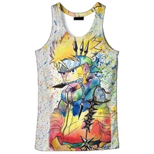 Горячая Распродажа Новая мода 3D Мужская Аниме Наруто принт 9 Размер Повседневная танктоп на заказ Печать