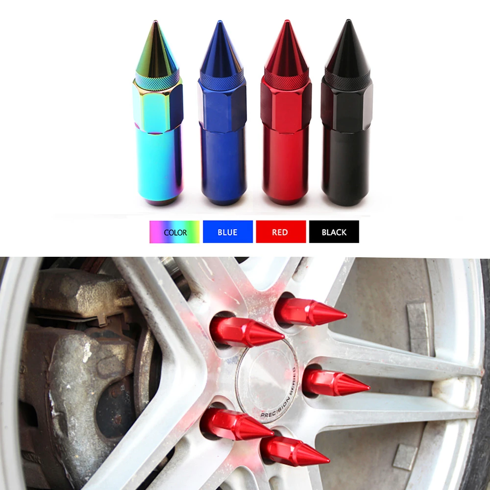 個車の変更ホイールナットm12 1 5 M12 1 25アルミ60ミリメートルextendedチューナースパイクlug Nuts Jdm車シボレークルーズのために Nuts Bolts Aliexpress