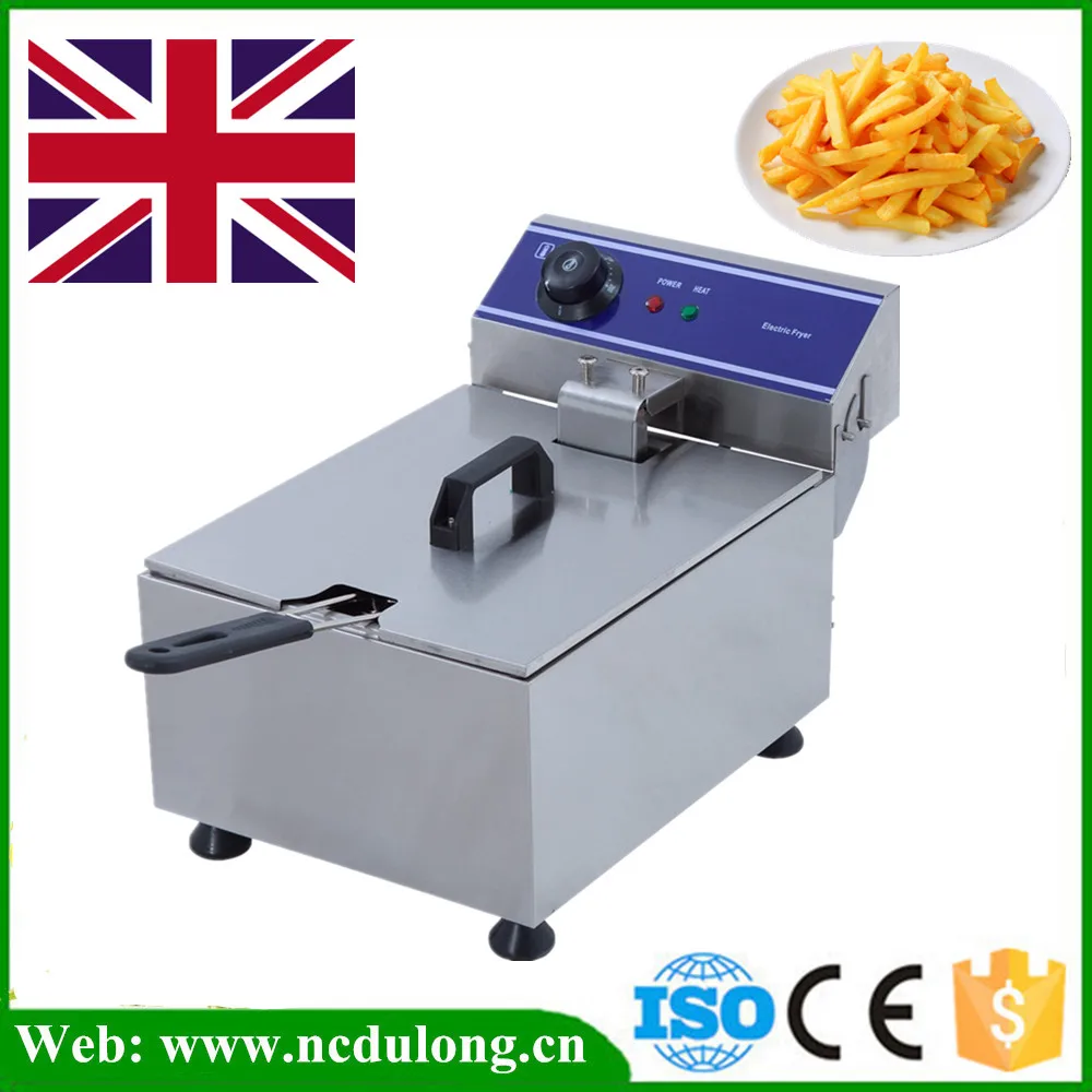 

Stainless Steel Electric Deep Fat Potato Chip Fryer Deep Fryer Commercial Basket French Fry Machine