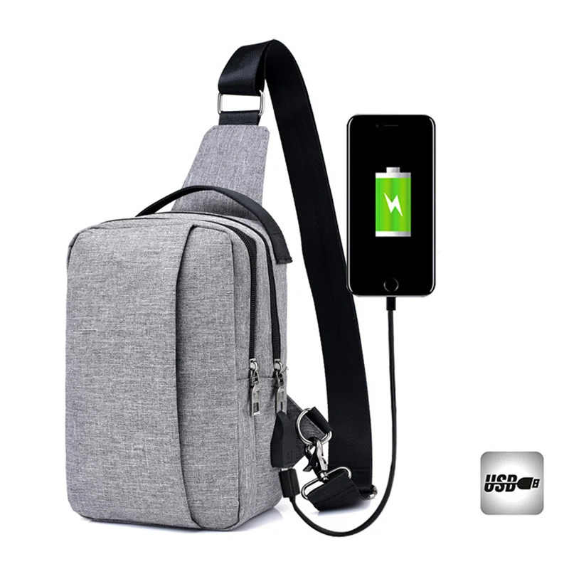 Men Women Backpack Anti Theft Teenager Canvas Chest Bag Large Casual USB Rechargeable Boy Single Shoulder Sac A Dos Homme BP0223 (24)