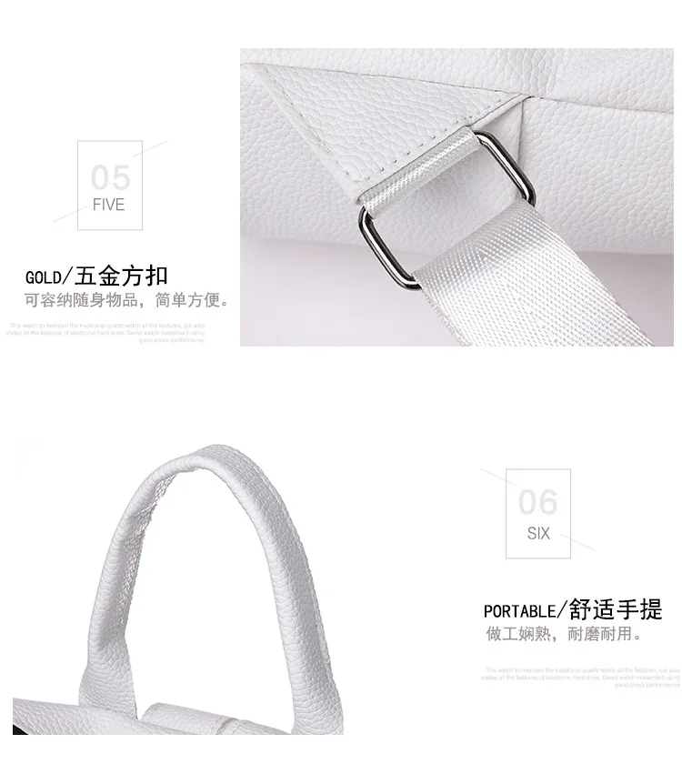 WHITE BLACK Bags For Women 2021 New Fashion Zipper Ladies Backpack PU Leather School Bag Crossbody shoulder bag for you stylish backpacks for kid