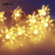 JULELYS 5 м 40 лампочек сказочные светильники с питанием от аккумулятора светодиодный свет шнура Рождественская гирлянда Оконное украшение для Праздничная Свадебная вечеринка