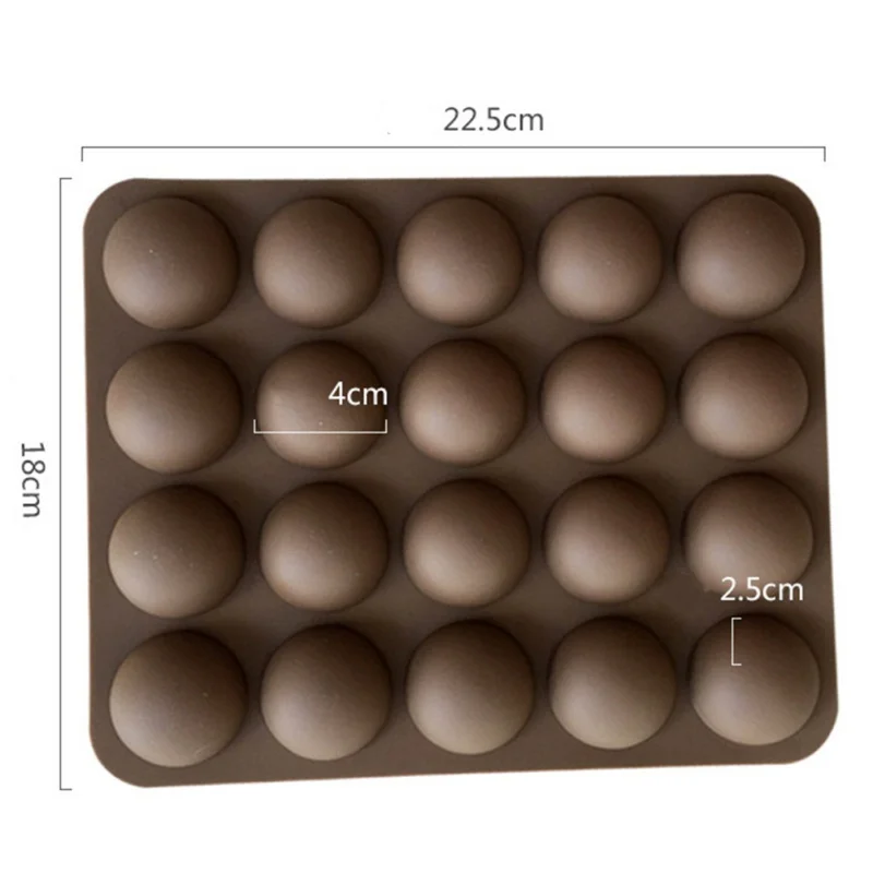 Инструменты для торта антипригарные силиконовые 20-половина шарообразные мини-трюфели плесень для шоколада форма для выпечки трюфель десерт торт украшения