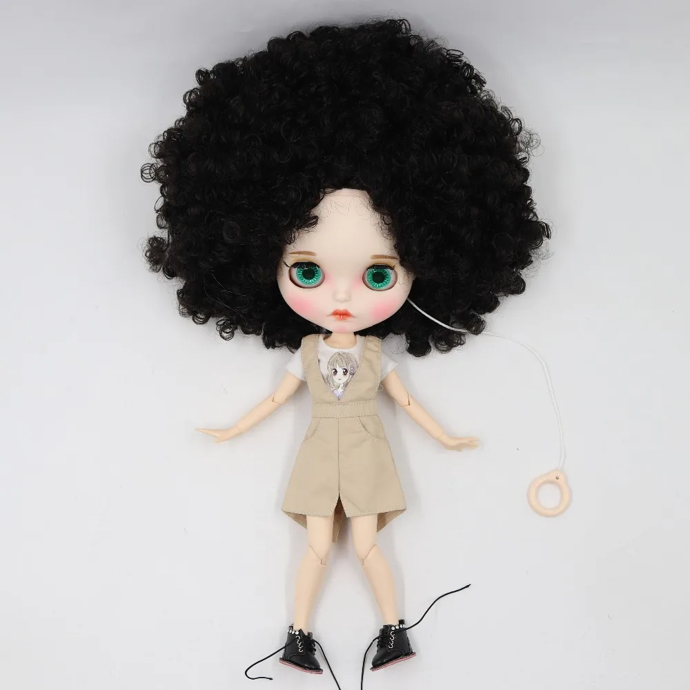 Neo Blythe Doll with Black Hair, White Skin, Matte Pouty Face & Custom Jointed Body 3