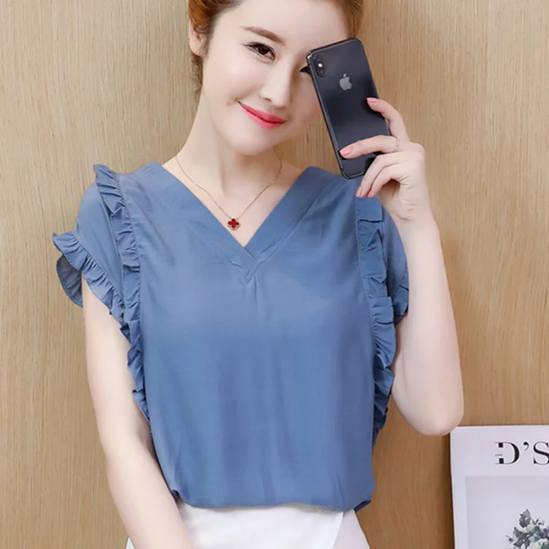 2018 Chiffon Blouse Summer Womens Tops And Blouses Ladies