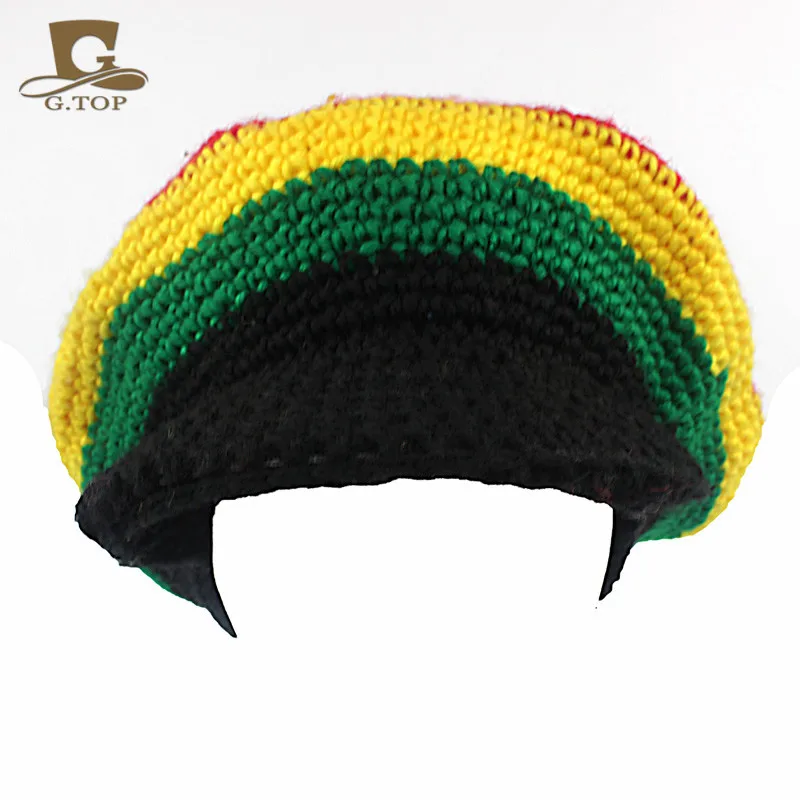 handmade crochet visor rasta reggae tam beanie beret cap hat bob marley hats hat hat hat caphat crochet aliexpress