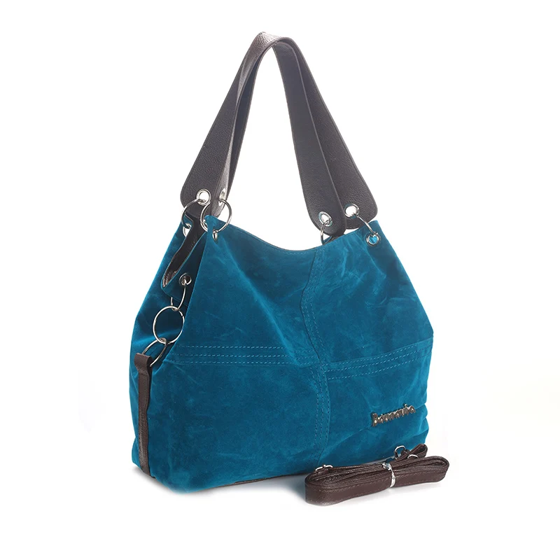 Daunavia Фирменные женские сумки через плечо, сумка женская большая сумка-тоут из мягкого вельвета кожаная сумка через плечо женская сумка-мессенджер - Цвет: Синий