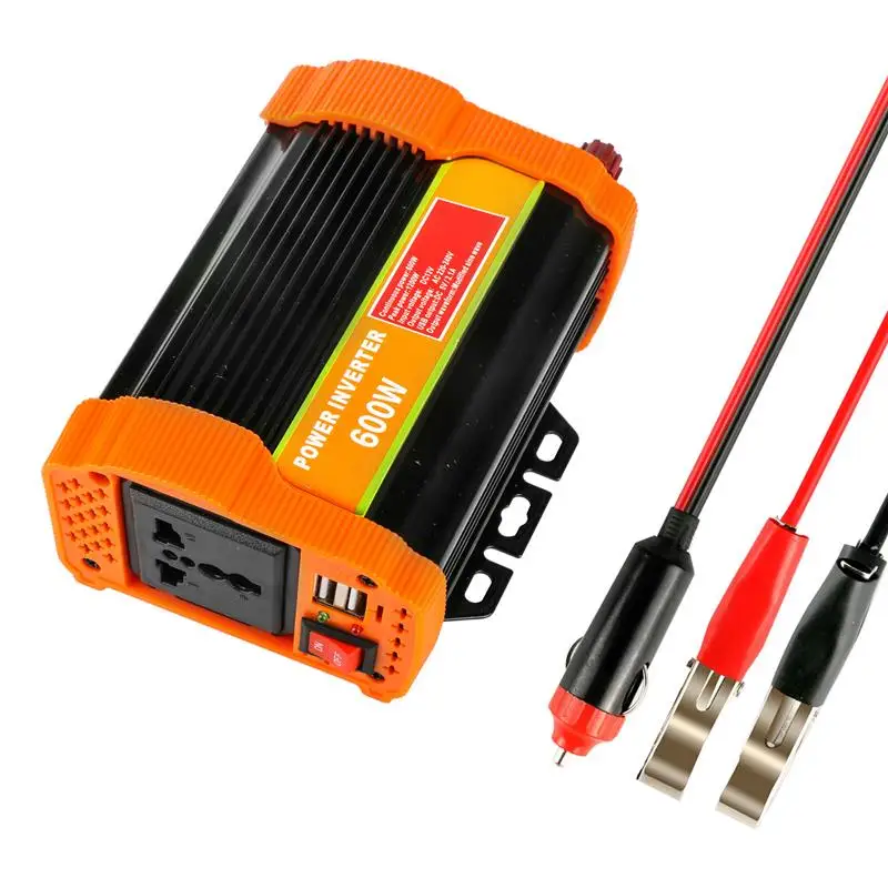 

600W Full Power Inverter DC 12V to AC 220V Converter 5V/2.1A Dual USB Charger Universal Outlet with Fuse car inverter converter